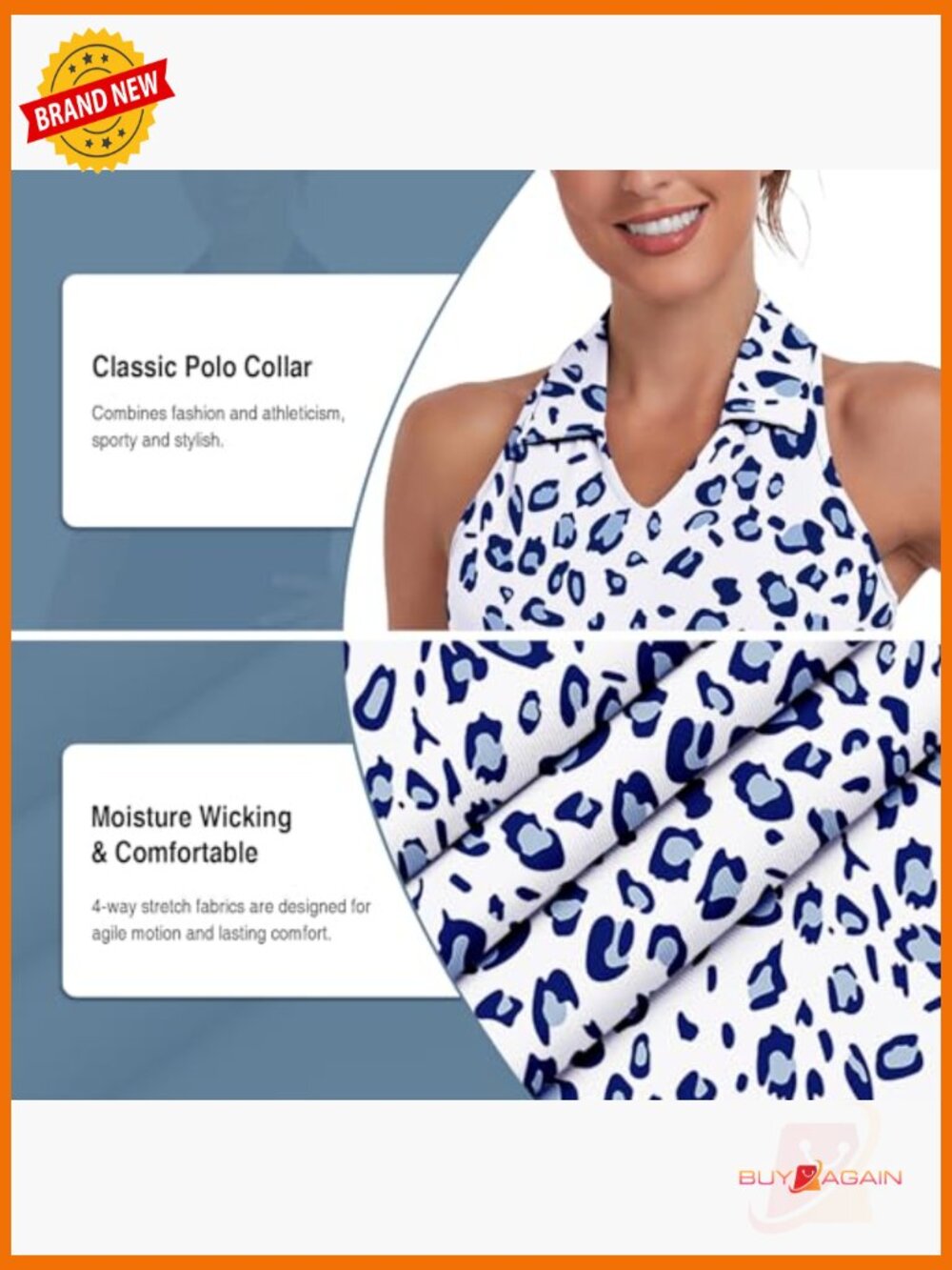 Tennis Dress Racerback Sleeveless Golf Dress with Shorts and Pockets V-Neck - Picture 4 of 6